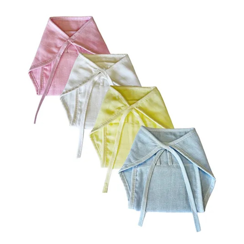 Dumbledo Newborn Muslin Cotton Nappies – Multicolor Reusable Langots, U Shaped, Extra Soft Cloth Nappies for Unisex Babies (0 – 6 Months) (Pack of 4)