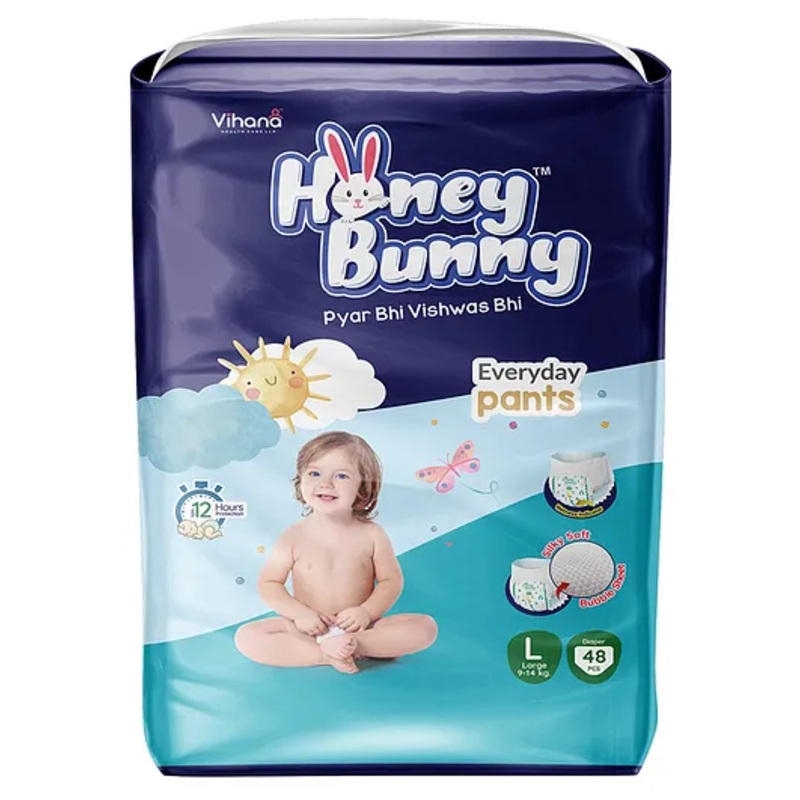 Honey Bunny Large  Everyday Baby Pants Diapers-(48 pcs)