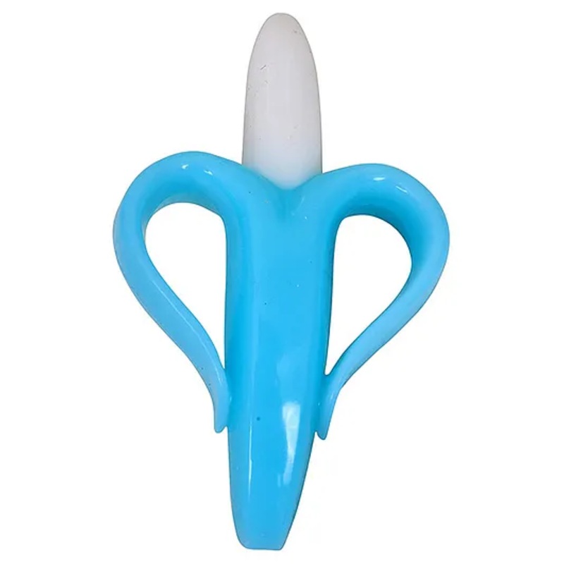 Kritiu Silicone Banana Shaped Teething Toothbrush – Blue