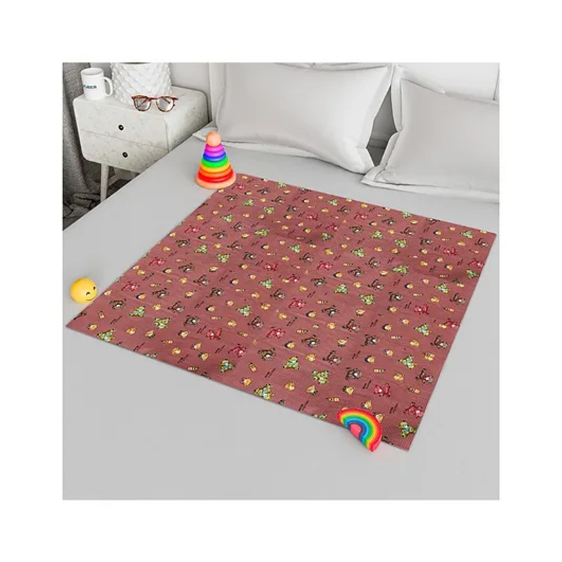 Kuber Industries Baby Sheet  Reversible Baby Plastic Sheet  Crib Sheet for Baby  Bed Wetting Protector Sheet  Baby Mattress Sheet for Baby  Toddler Bed Sheet Maroon