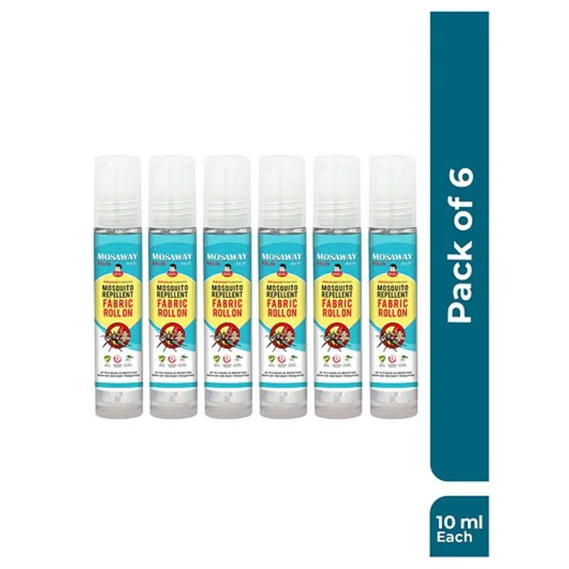 MOSAWAY Mosquito Repellent Fabric Roll On (Kids & Adults) Pack of 6  (6 x 10 ml)