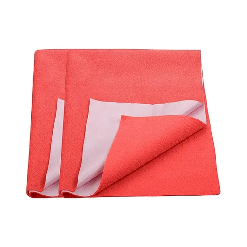 Trance Home Linen Supersoft Soft Extra Absorbent Water Proof Baby Dry Sheet for Kids- Medium Pack of 2 – Coral