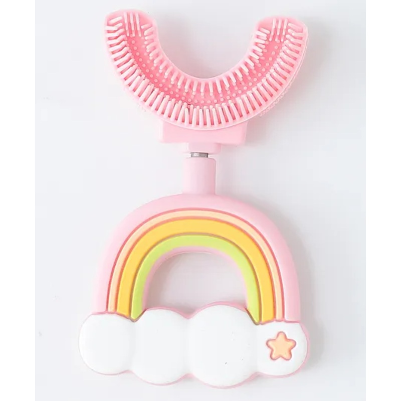 U shape Extra soft kids Toothbrush Rainbow Shape-Pink