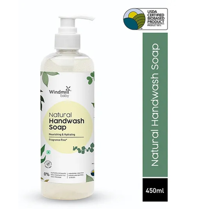 Windmill Baby Natural Fragrance Free Handwash Liquid Soap – 450 ml