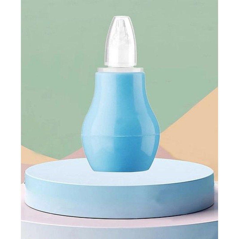 Baby Miniature Baby Nasal Nose Aspirator Suction Cleaning Tool Mucus Congestion Relief Teether Manual Nasal Aspirator-Pack of 1-BLUE Color