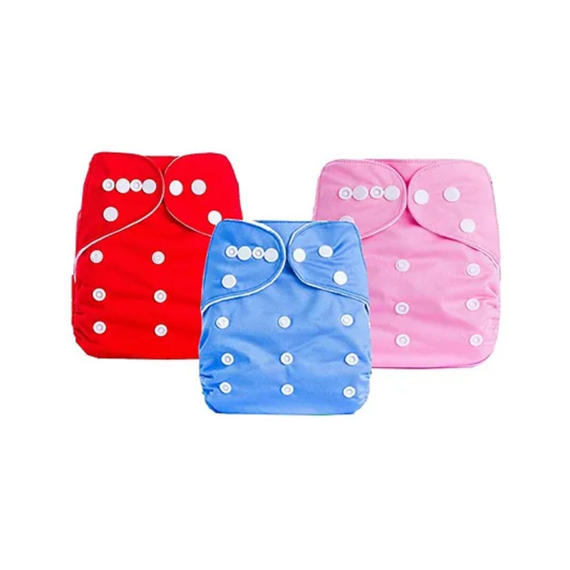 DOMENICO Adjustable Cloth Diaper Nappies Pack of 3 – Multicolor