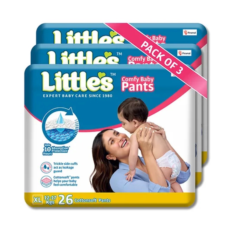 Little’s Cotton Soft Baby Diaper Pants with Leakage Guard Size XL – 78 Diapers