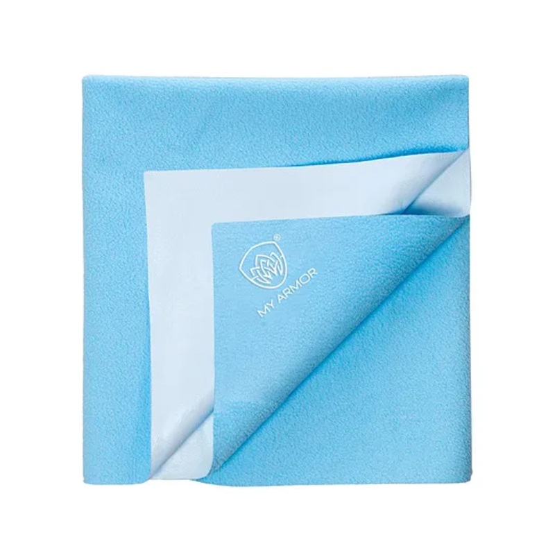 MY ARMOR Waterproof Dry Bed Protector Sheet Medium- Sky Blue