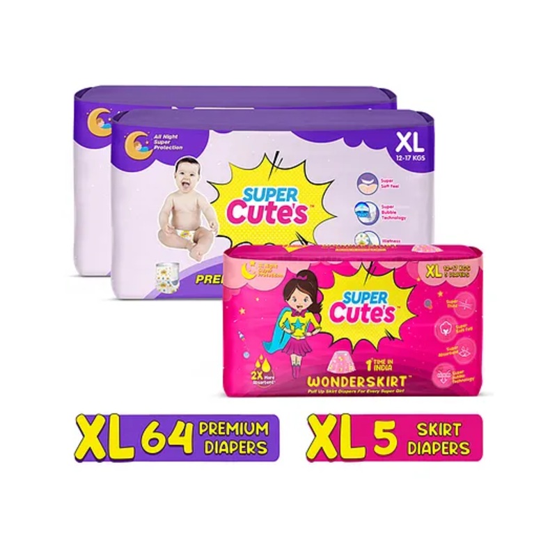 Super Cute’s Premium Wonder Pullups Diaper & WonderSkirts Diaper XL – 32 Pieces Each, 5 Pieces