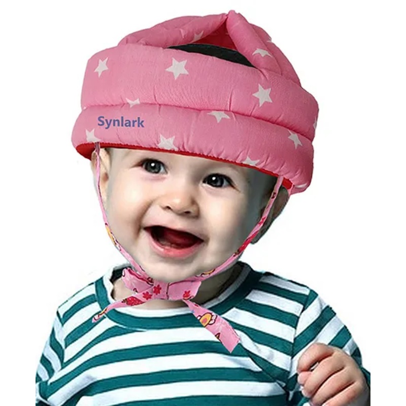 Synlark Baby Printed Cushioned Safety Helmet for Kids – Pink