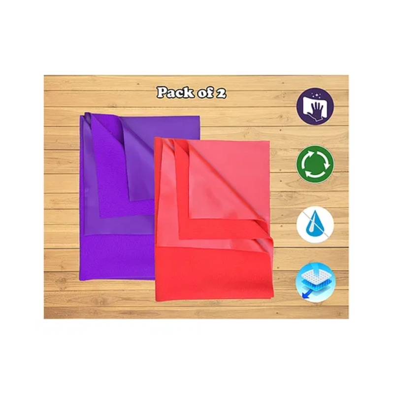 THE LITTLE LOOKERS Quicky Dry Sheets Massage Mats Water Proof Bed Protector Crib Sheets for Baby Large Pack of 2  – Purple Red