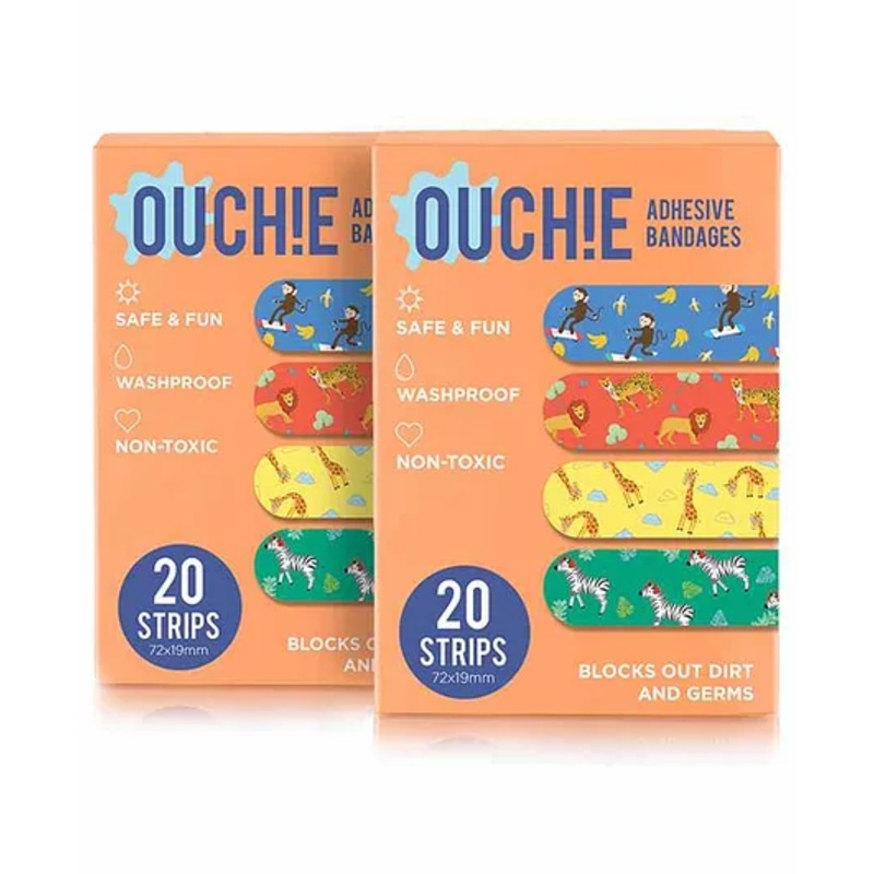 Aya Papaya Ouchie Non-Toxic Printed Bandages Pack of 2 Orange – 20 Pieces