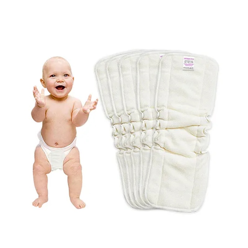 Bembika 5 Layer Bamboo Terry Nappy Inserts Pack of 5 – White