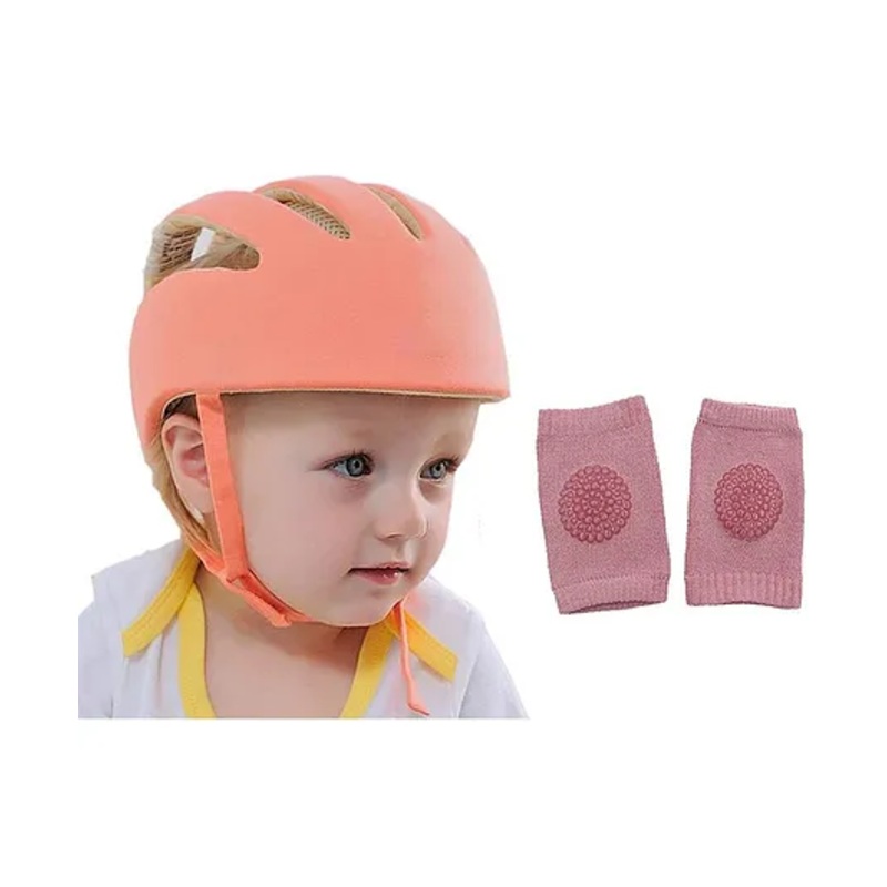 DearJoy Baby Safety Helmet & Kneepads – Orange