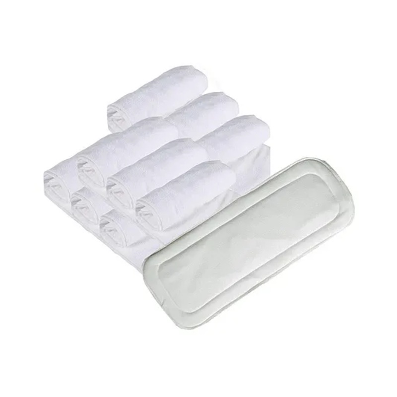 Domenico Reusable Diaper Cloth With Insert Pad Pack of 9 – White