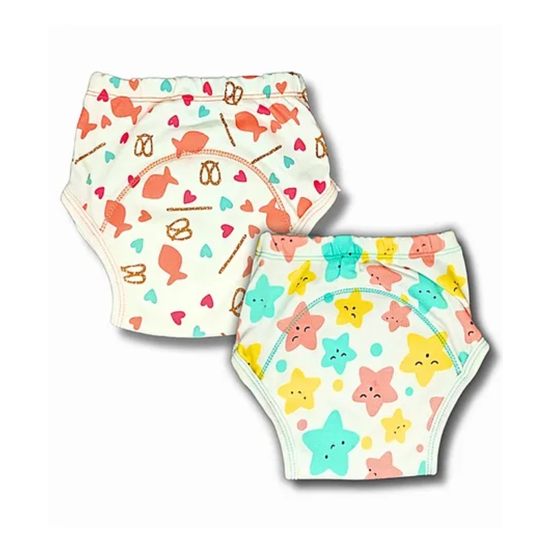 Kindermum Organic Cotton Padded Underwear for babies 3-5Y within 15 – 19 Kg | Potty Training Pants|Non Messy Diaper Free Time | Pack of 2 | Star Fish