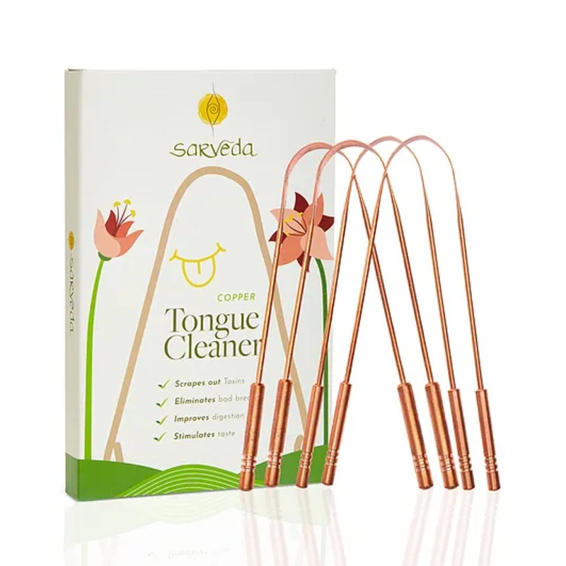 Sarveda Ayurvedic Copper Tongue Cleaner Straight Pack of 4