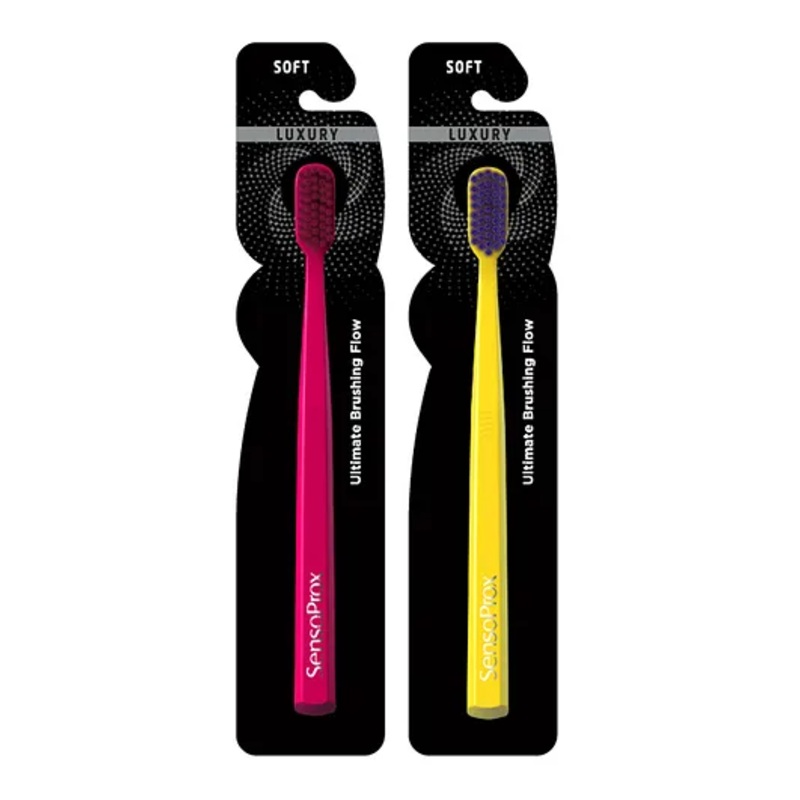 SensoProx Ultra Smooth Toothbrush Pack of 2 – Pink & Yellow