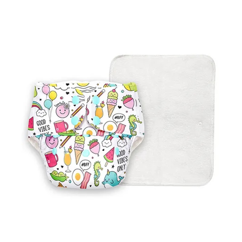 SuperBottoms BASIC Reusable Cloth Diaper for babies 0-3 Years | Freesize Adjustable, Washable| Shell with insert | Pack of 1