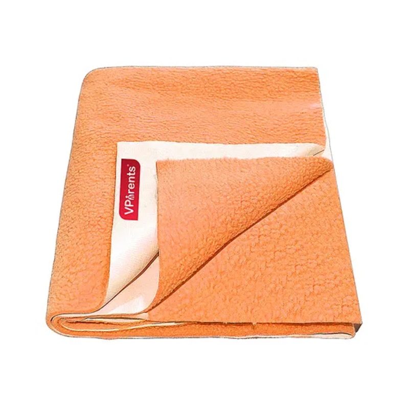 VParents Chubby Cheeks Water Proof Baby Bed Protector Reusable Dry Sheet Small – Orange