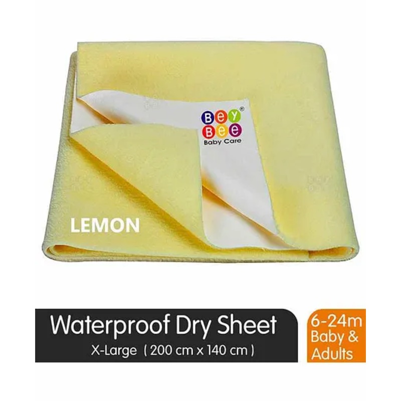 BeyBee Dry Sheets for Born Baby, Quickly Dry Waterproof bed sheet, X-Large – Yellow