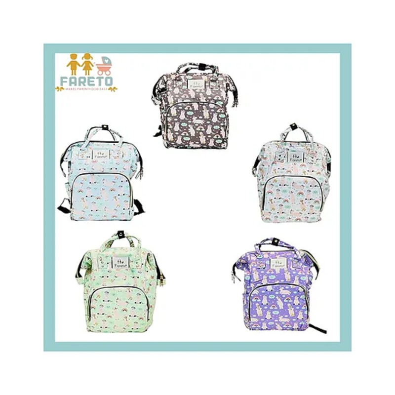Fareto Premium Quality Diaper Bag for Mother Multipurpose Stylish Diaper Backpack  -Multi Colour