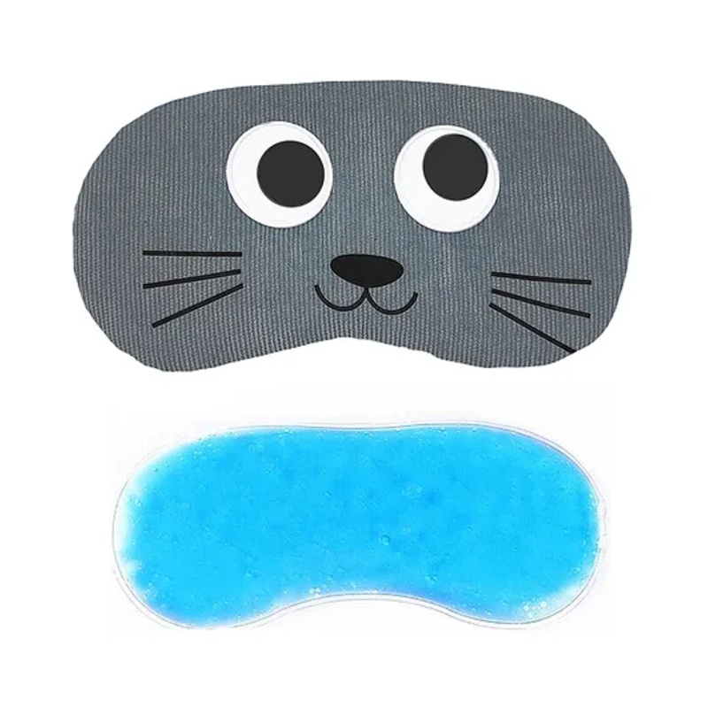 Jenna Eyes Cat Grey Face Sleeping Eye Mask With cooling Gel