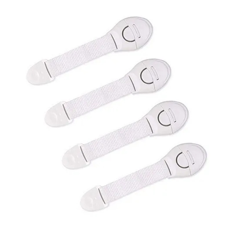 Safe-O-Kid One Side Open Long Multi-Purpose Child Safety Lock Pack of 4 – White