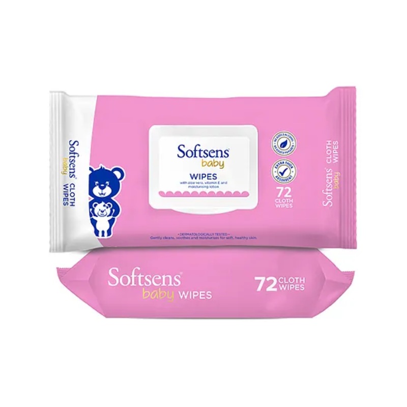 Softsens Extra Moisturising Skin Care Wet Wipes Pack of 2 – 72 Pieces Each