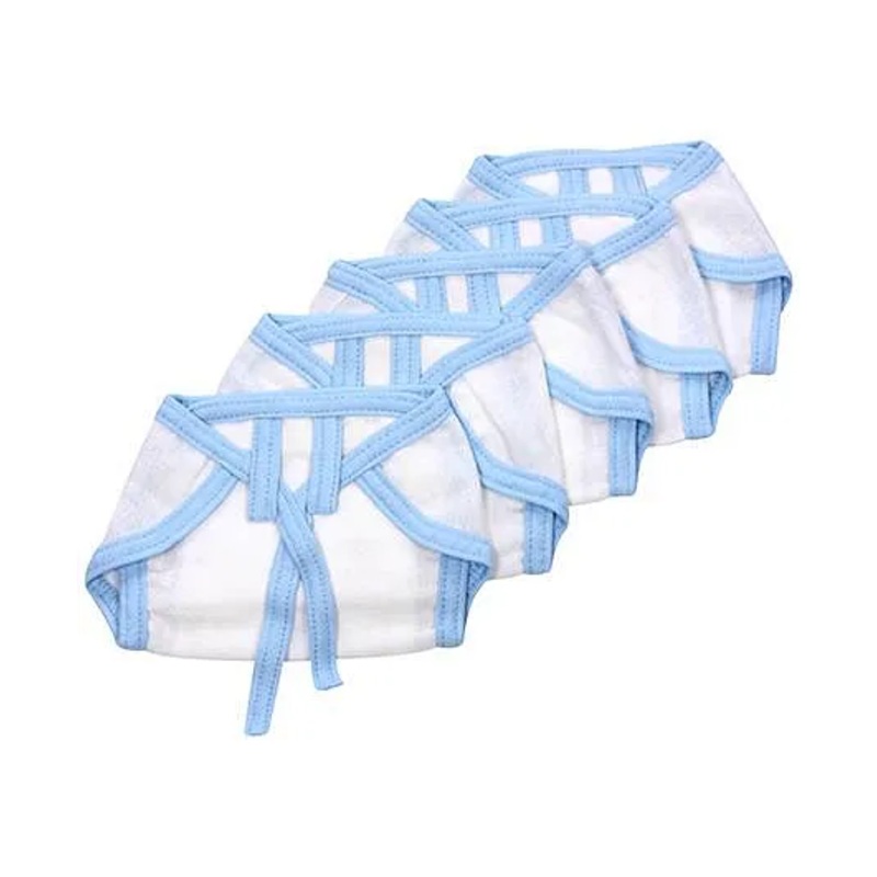 Tinycare Baby Cloth Nappy Comfy Junior Newborn Blue And White – Set of 5