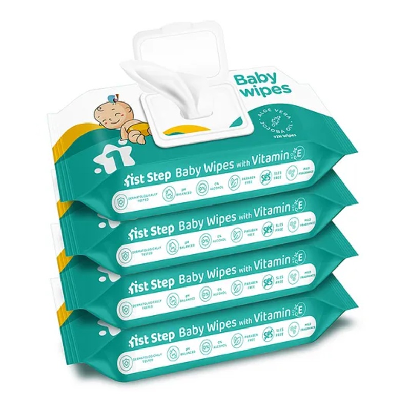 1st Step Baby Wet Wipes With Lid Pack of 4 – 72 Pieces