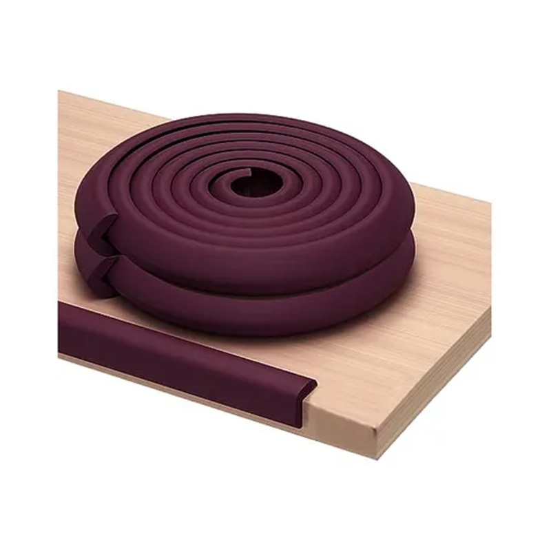 BabyPro Edge Protector for Furniture Soft Cushioned 6.4ft Long Edge Guards with Strong 3M Adhesive for Covering Sharp EdgesSet of 2 – Brown