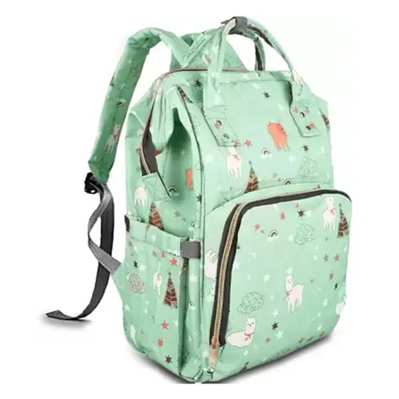 Chinmay Kids Large Capacity Mother Bag Diaper Backpack with Insulated Bottle Storage – Light Green
