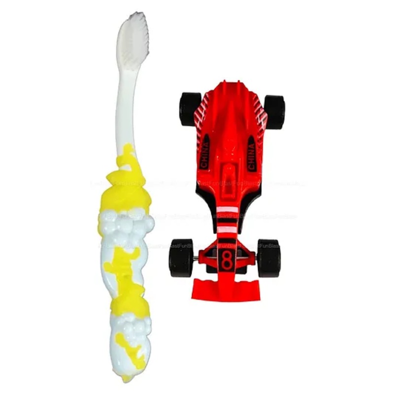 FunBlast Microfiber Soft Kids Toothbrush with Toy (Car)