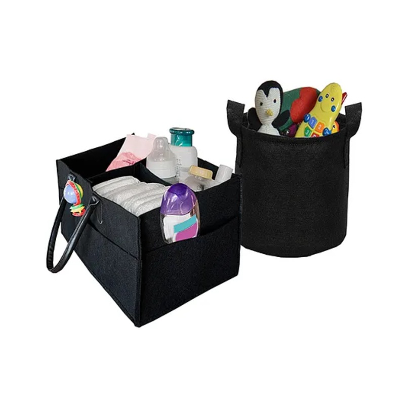 HIPPO Felt Diaper and Storage Bag Combo – Black