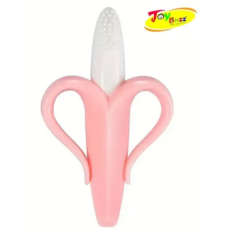 Joy Buzz Banana Shaped Teething Toothbrush – Peach