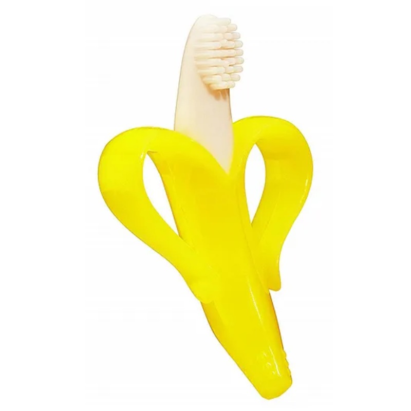 Kritiu Silicone Banana Shaped Teething Toothbrush – Yellow