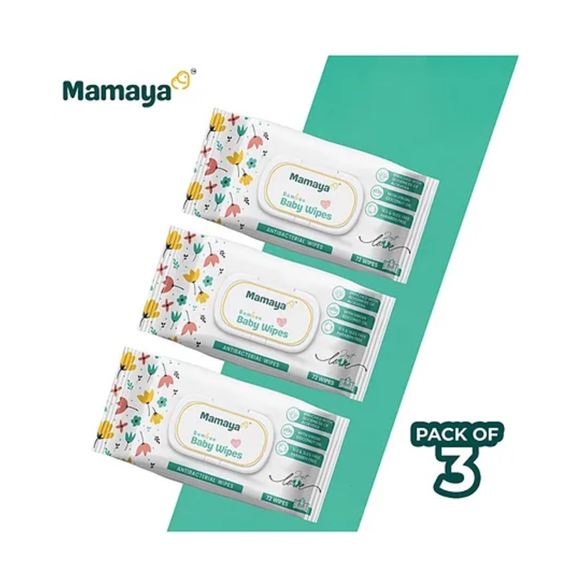 Mamaya Baby Wipes, Pack of 3