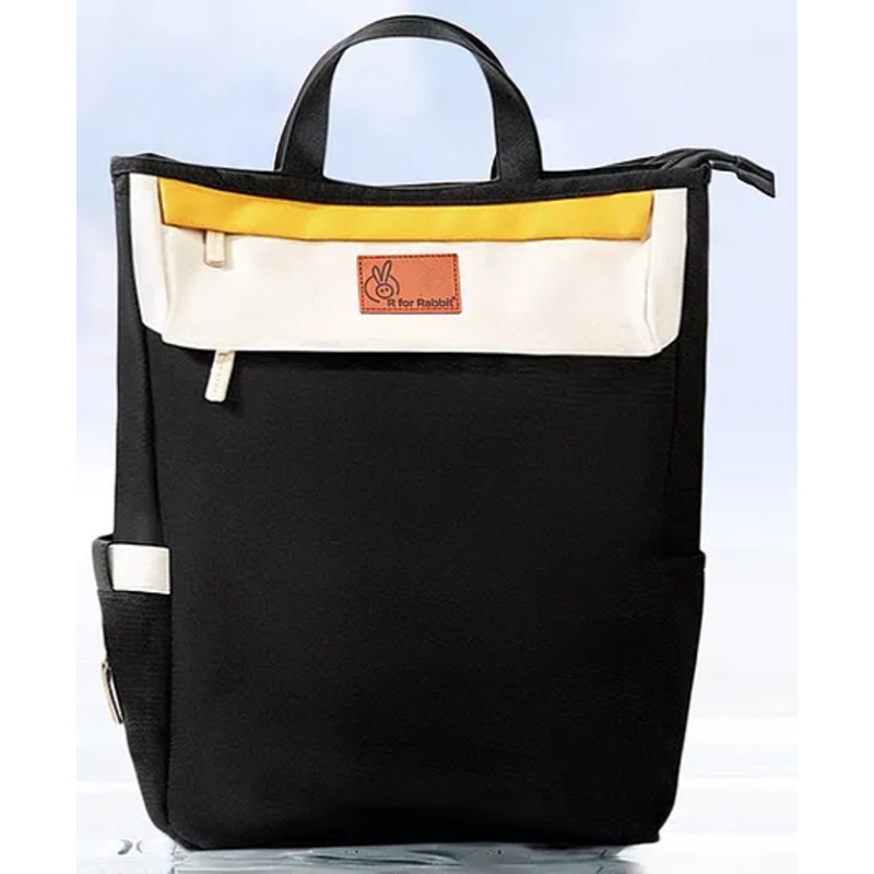 R for Rabbit Caramello Daisy Diaper Bags for Mother, Multipurpose & Large Capacity Stylish Maternity Diaper Backpack for Mom (Black Cream)