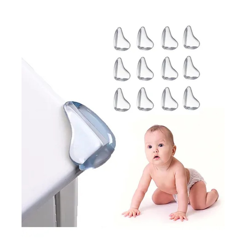 Safe-O-Kid Clear Corner Protectors  Childproofing Furniture Safety Guards, Shock-Absorbing, Baby Proofing Corner Guards (Pack of 12)