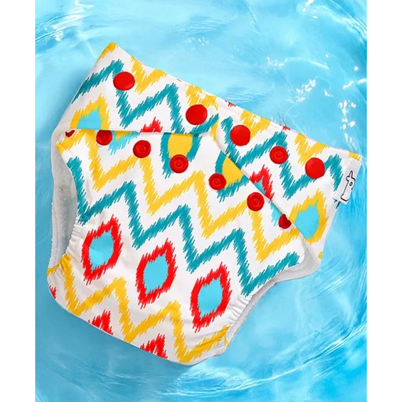 SuperBottoms Swimming Diapers for Babies & Toddlers – Washable, Reusable & Adjustable Swim Diapers | Ikat Chevron