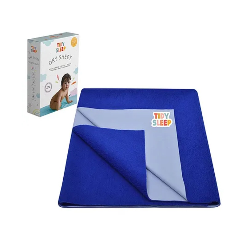TIDY SLEEP Waterproof Baby Bed Protector Dry Sheet For New Born Babies- Royal Blue (Medium)