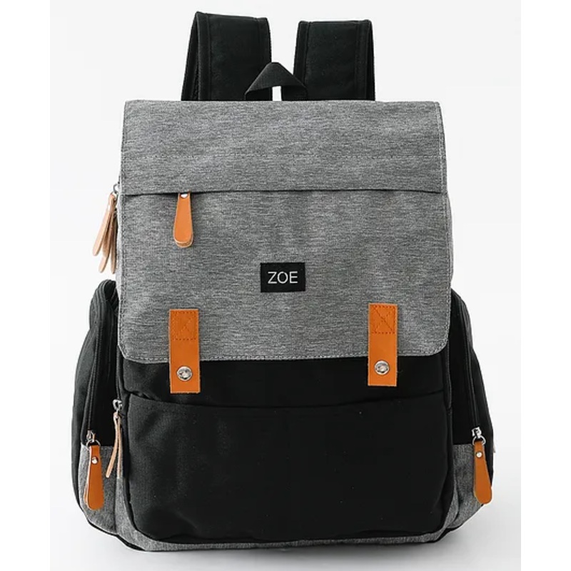 ZOE Urban Edge Dual Tone Multipurpose Diaper Backpack – Grey