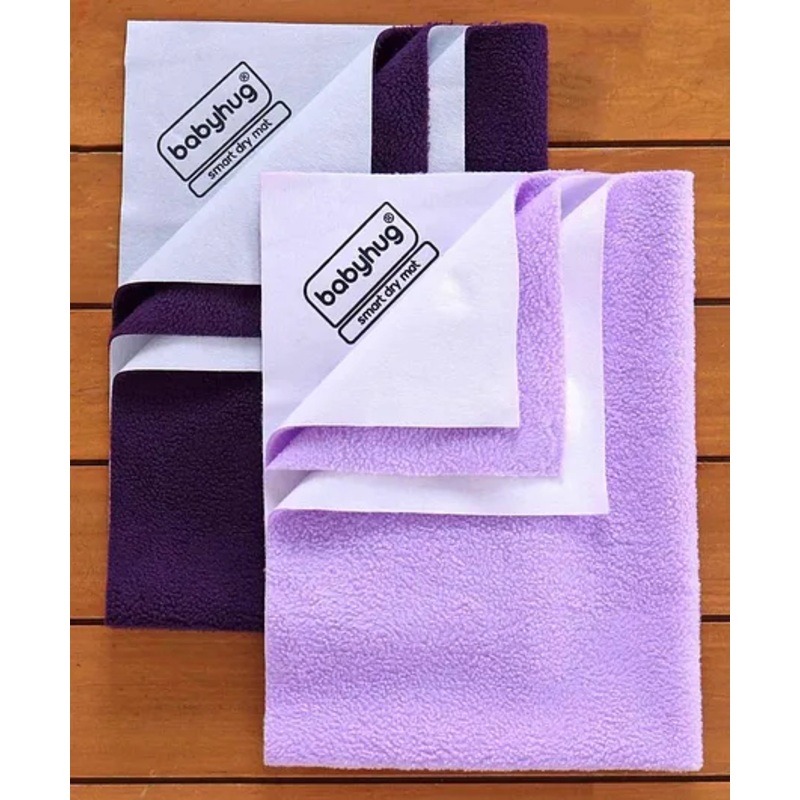 Babyhug Smart Dry Bed Protector Sheet Pack of 2 Medium – Purple Violet