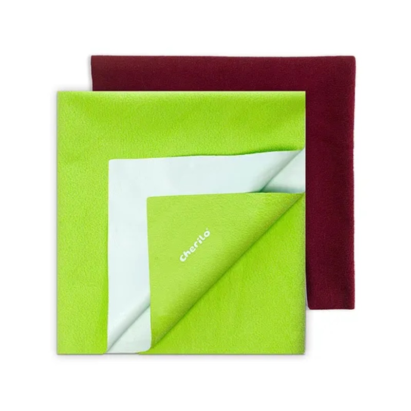 Cherilo Waterproof Baby Bed Protector Sheet Small Pack of 2 – Maroon & Pista Green