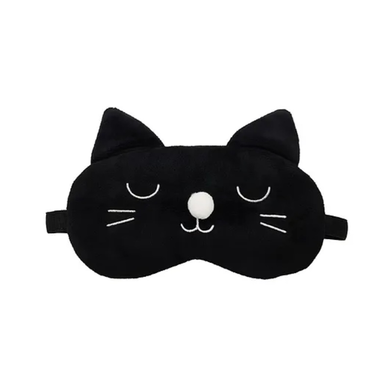 Jenna Fur Cat Black Cute Sleeping Eye Mask