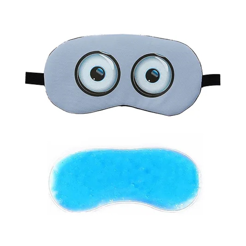 Jenna Round Eye Blue Printed Sleeping Eye Mask With Cooling Gel