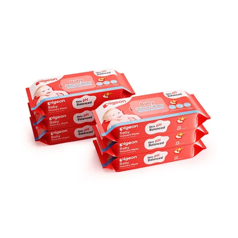 Pigeon Baby Skincare Wipes Combo Pack of 6 – 72 Wipes Each