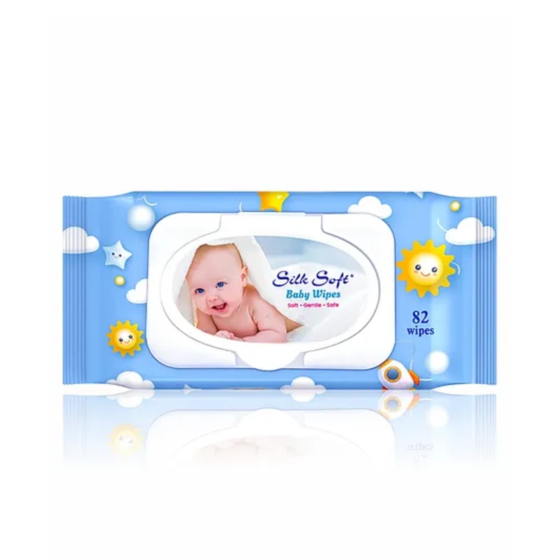 Silk Soft Baby Wet Wipes With-Lid 82Pcs
