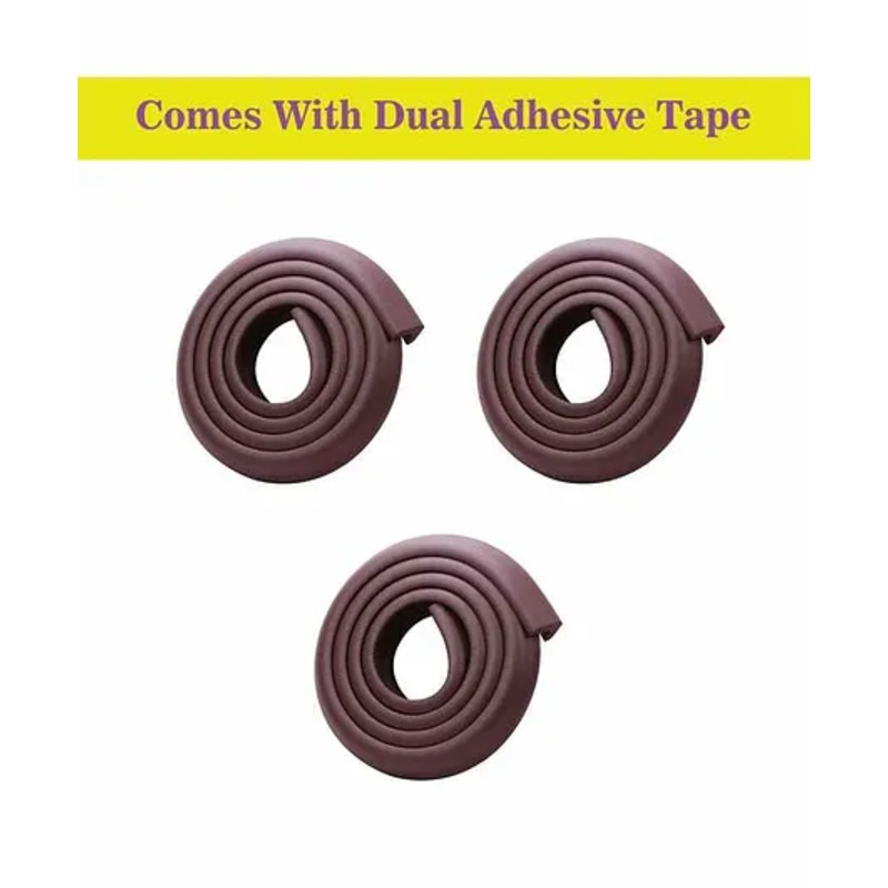 Syga L Shape Baby Edge Guard Cushion Corner Cover Tape Set of 3 – Brown